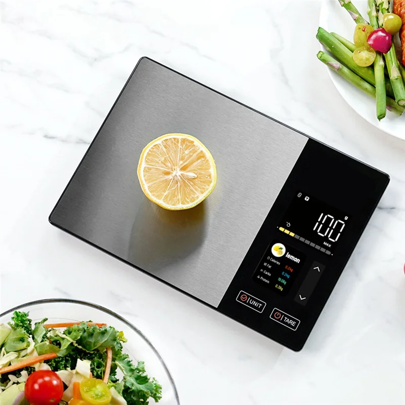 ABWZ-مقياس المطبخ من الفولاذ المقاوم للصدأ للطعام السعرات الحرارية بروتين الدهون الكربوهيدرات آلة حاسبة غذائية 11 رطل/5 كجم وزن للطهي الصحي