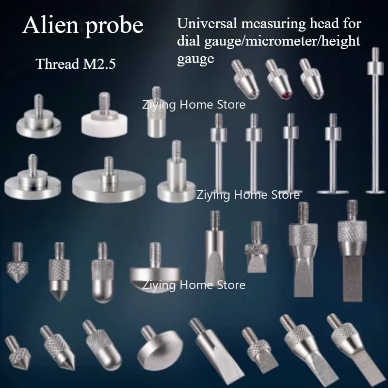 

Dial Indicator Stylus Probe M2.5mm Height Gauge Stylus Flat Probe Alien Pointed Cone Blade Arc Needle