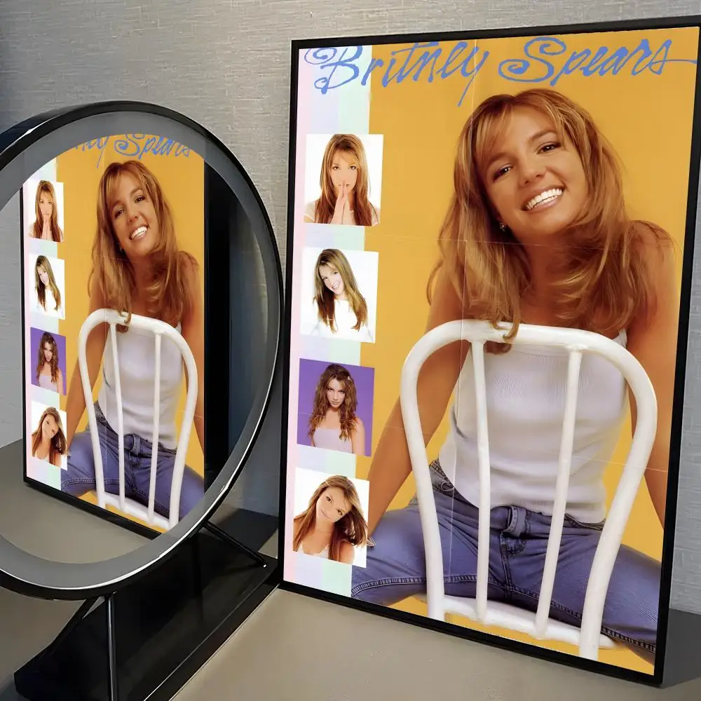 Retro-Sängerin Britney Spears Poster, selbstklebender Kunst-Aufkleber aus wasserfestem Papier, Kaffeehaus, Bar, Zimmer, Wanddekoration – Detail 13