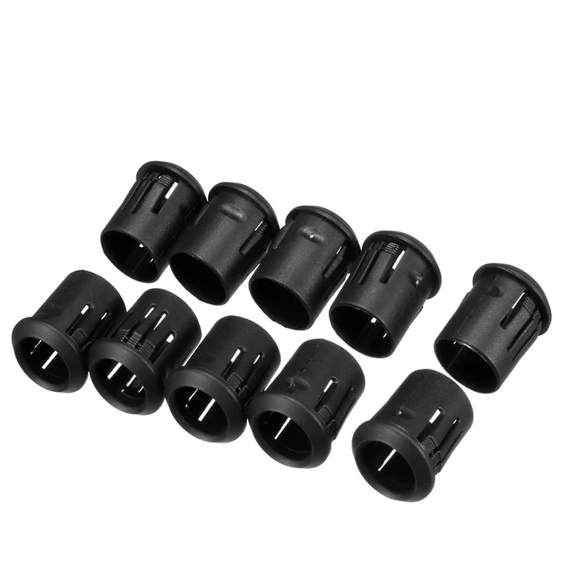 Bases de lámpara de plástico negro, soporte de diodo LED de 3mm/5mm/8mm/10mm, Clip negro, montaje de enchufe de bisel, diodo emisor de luz DIY,