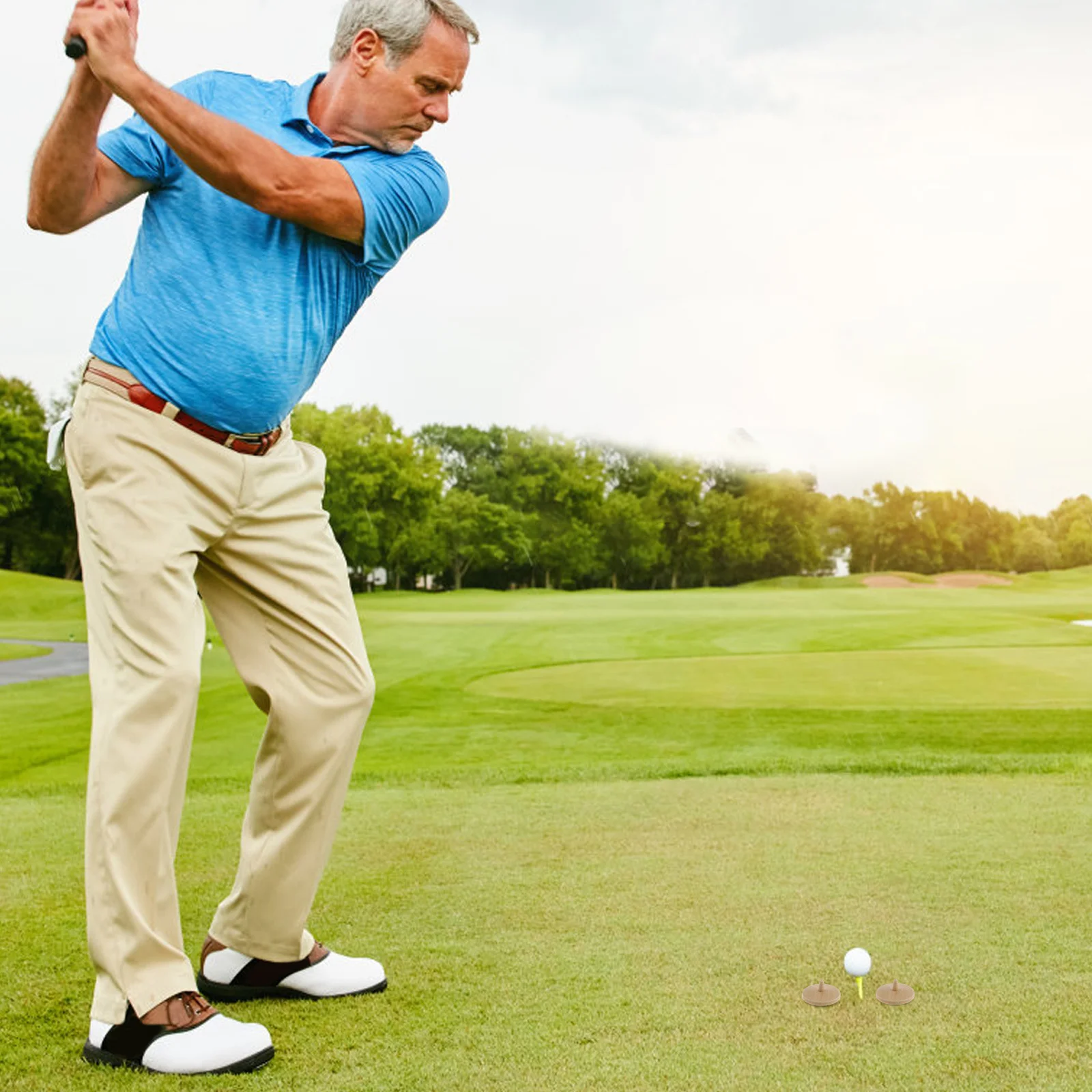 20 قطعة كرة جولف موقف كوب كرة خشبية ماركر الاستنسل لوضع دقيق محاذاة جولف التدريب المعونة في الهواء الطلق #2