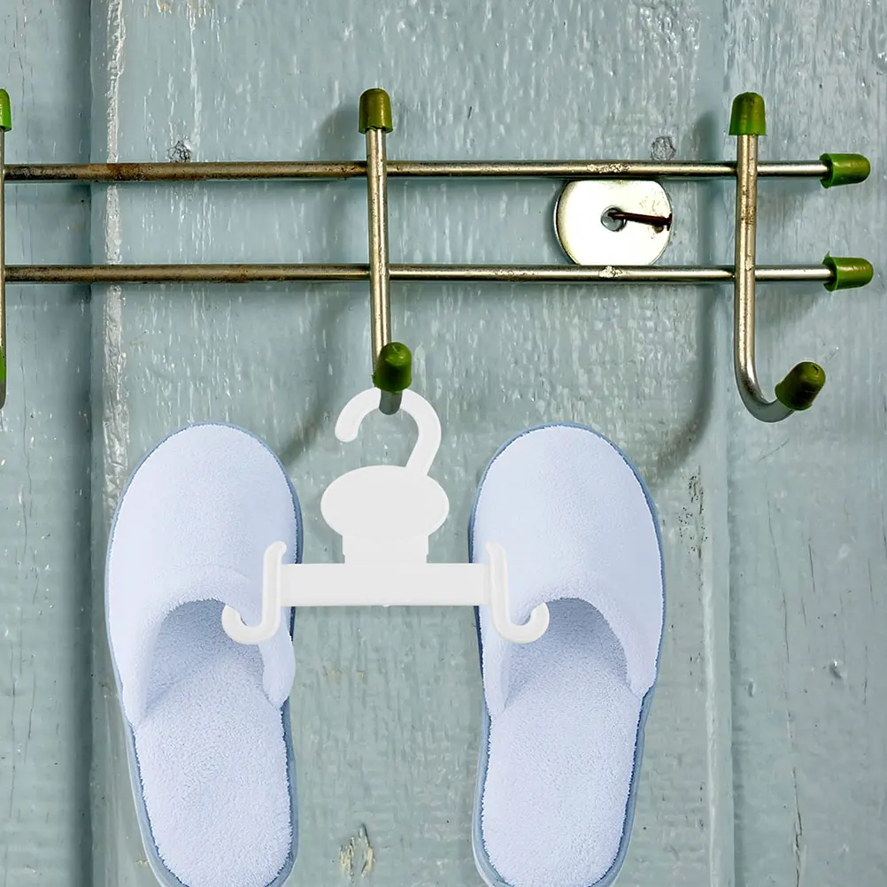 

10 Pcs Slipper Hook Collapsible Pant Hanger Hangers for Closet Clothes Flops Connector Hooks Plastic Flat Gray
