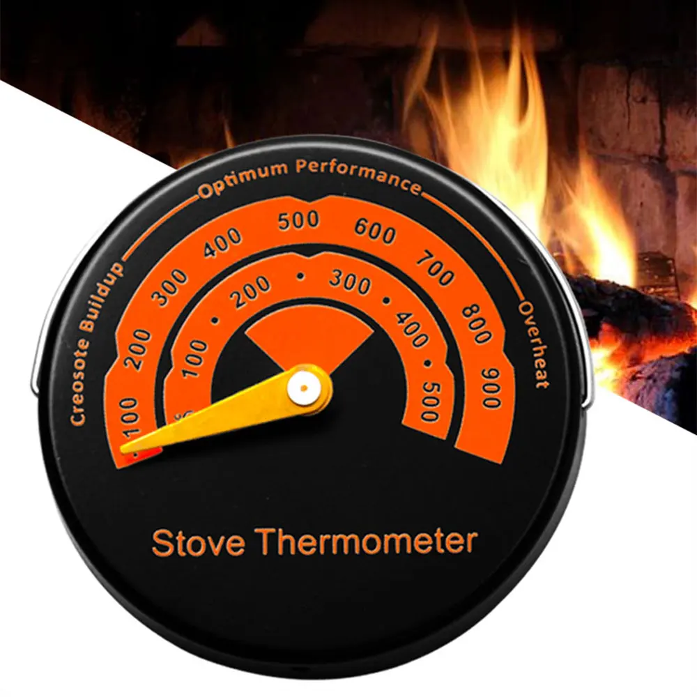 0~500 Magnetic Fireplace Fan Stove Thermometer for Log Wood Burner Barbecue OvenAvoiding Overheat Temperature Gauge Meter Tool