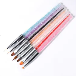 Professional Nail Art Brushes For Manicure Rhinestone Acrylic Paint Nail Brush Set UV Gel Polish Nails Lining Pen Gradient Brush