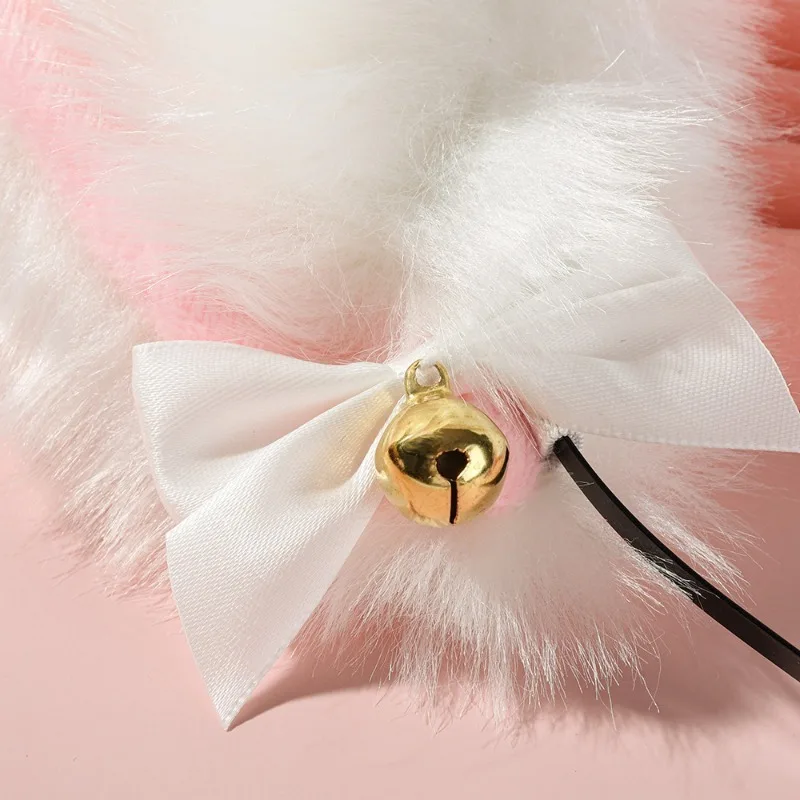 Fox Ears Plush Headband Women Puffy Hair Band Girls Bow Bell Hairband Cosplay Costume Decoration Hairhoop Headwear Accessories