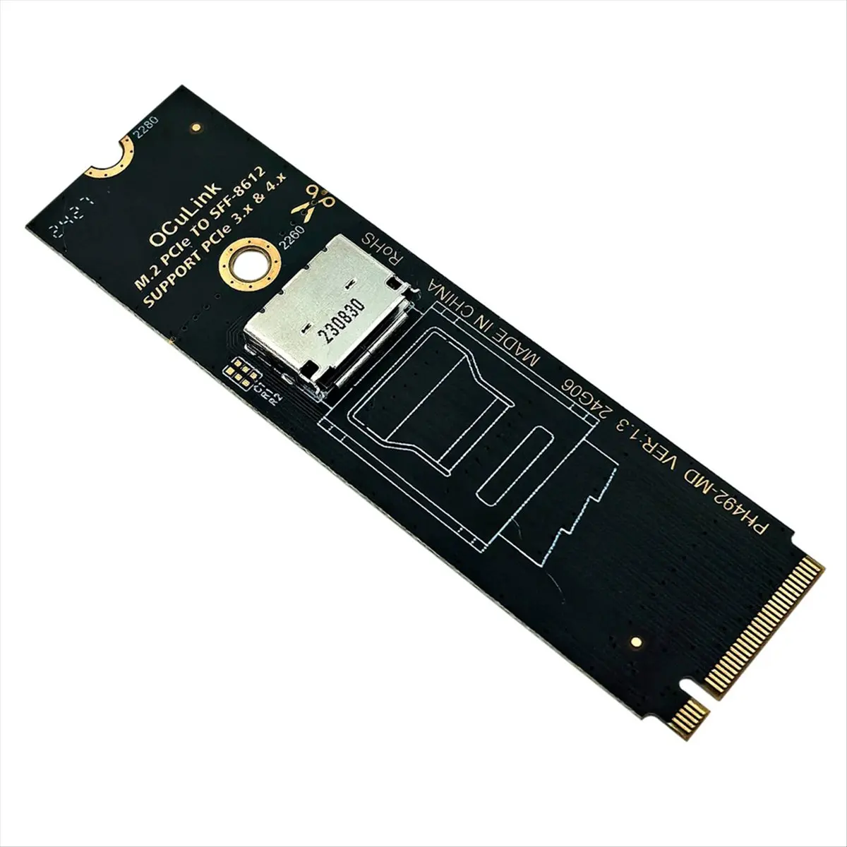 *ABDH M.2 NVMe PCIe إلى Oculink SFF-8611 SFF-8612 محول M.2 Mkey Nvme إلى SFF-8612 محول لـ NVME U.2 U.3 SSD #3