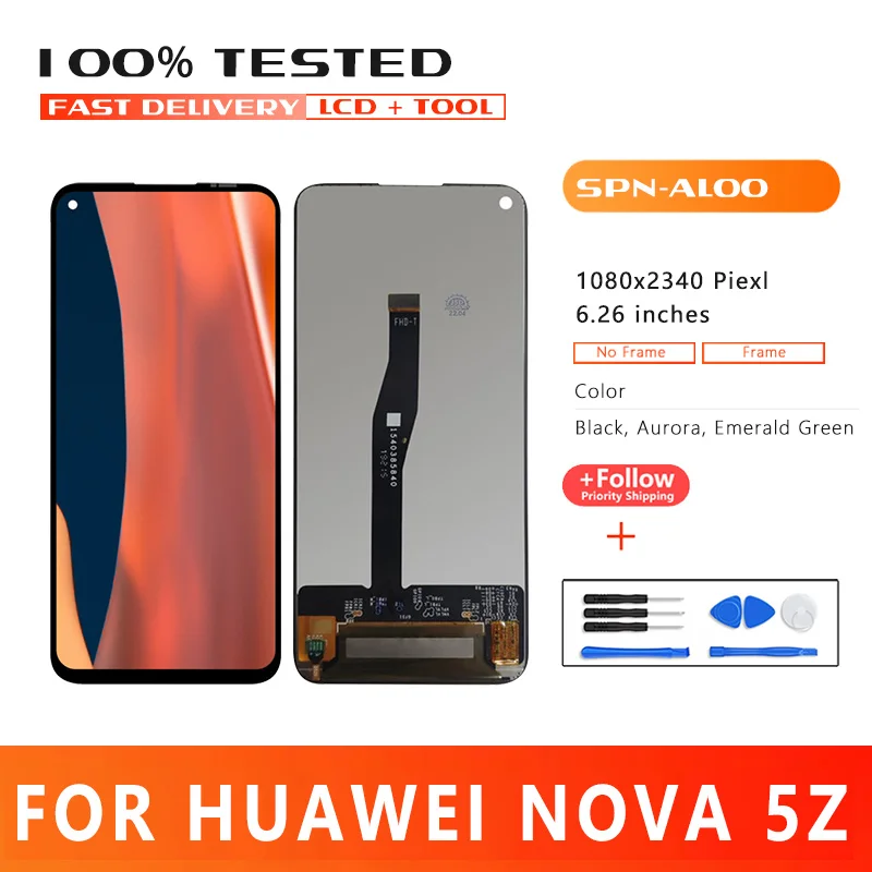 

6.26inch Premium Quality LCD For Huawei nova 5z LCD Display Touch Screen Digitizer Assembly Replacement For SPN-AL00 LCD Display