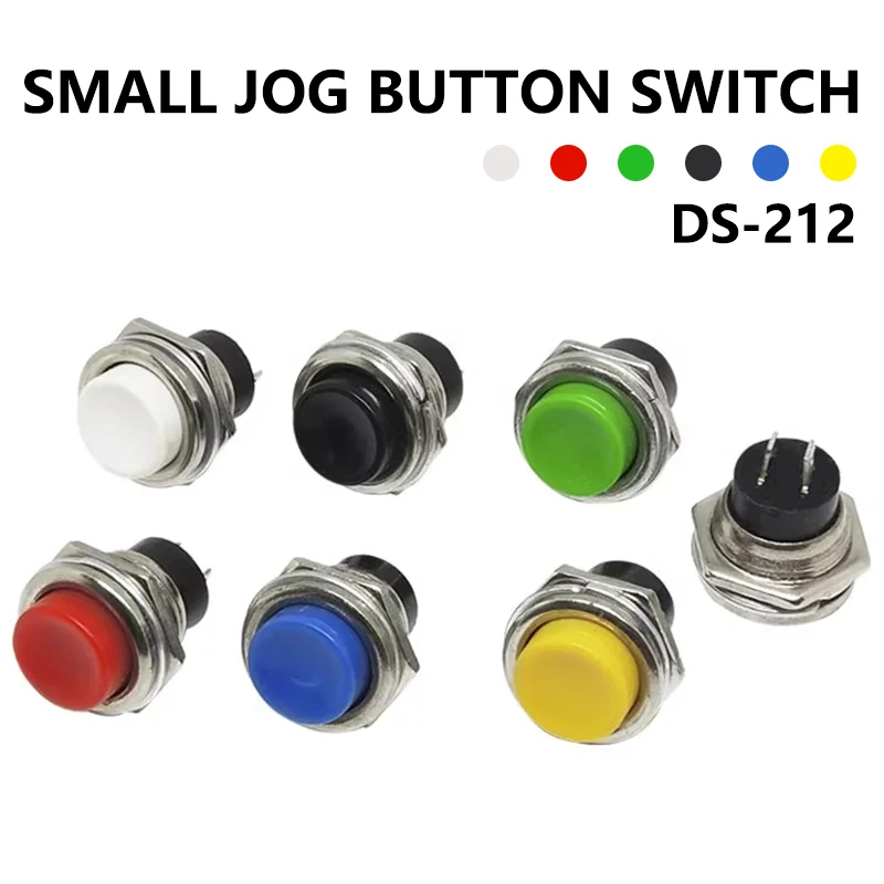 5/20PCS DS-212 16MM Power Switch Round Red Switch Small Self-Reset Momentary Push Button Start Compound Button Power Switch