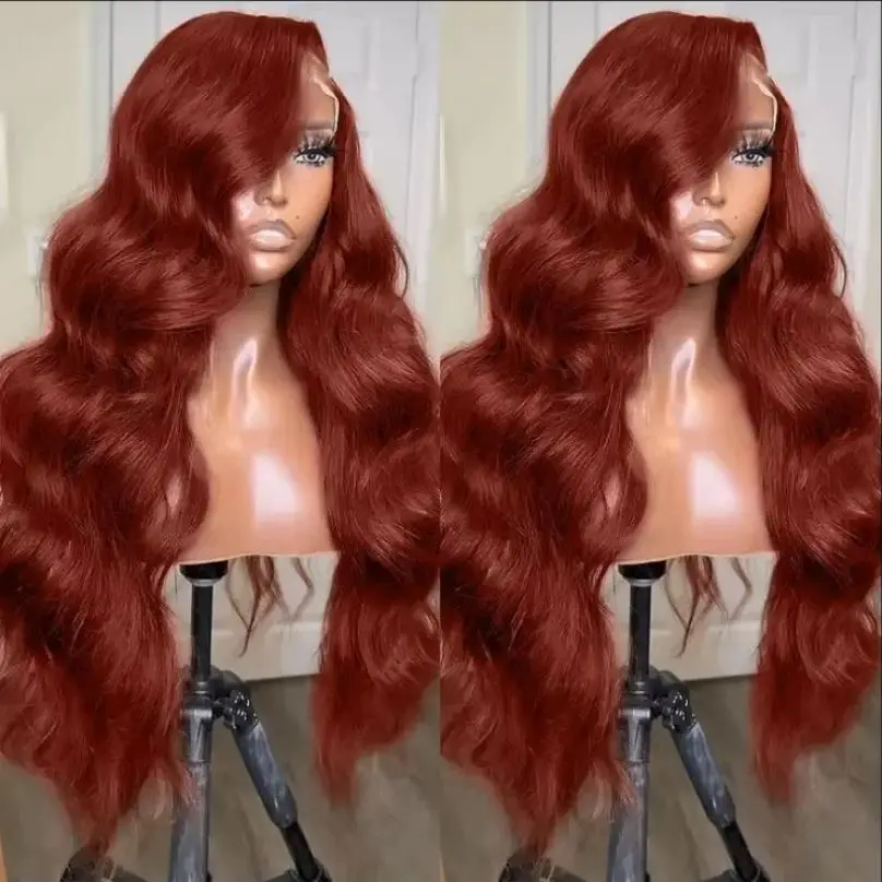 

Красновато-коричневый парик фронта шнурка Человеческие волосы 613 Hd Парик фронтальной части шнурка 13x6 Вьетнамские необработанные волосы 30 36 дюймов Парики из человеческих волос с объемной волной