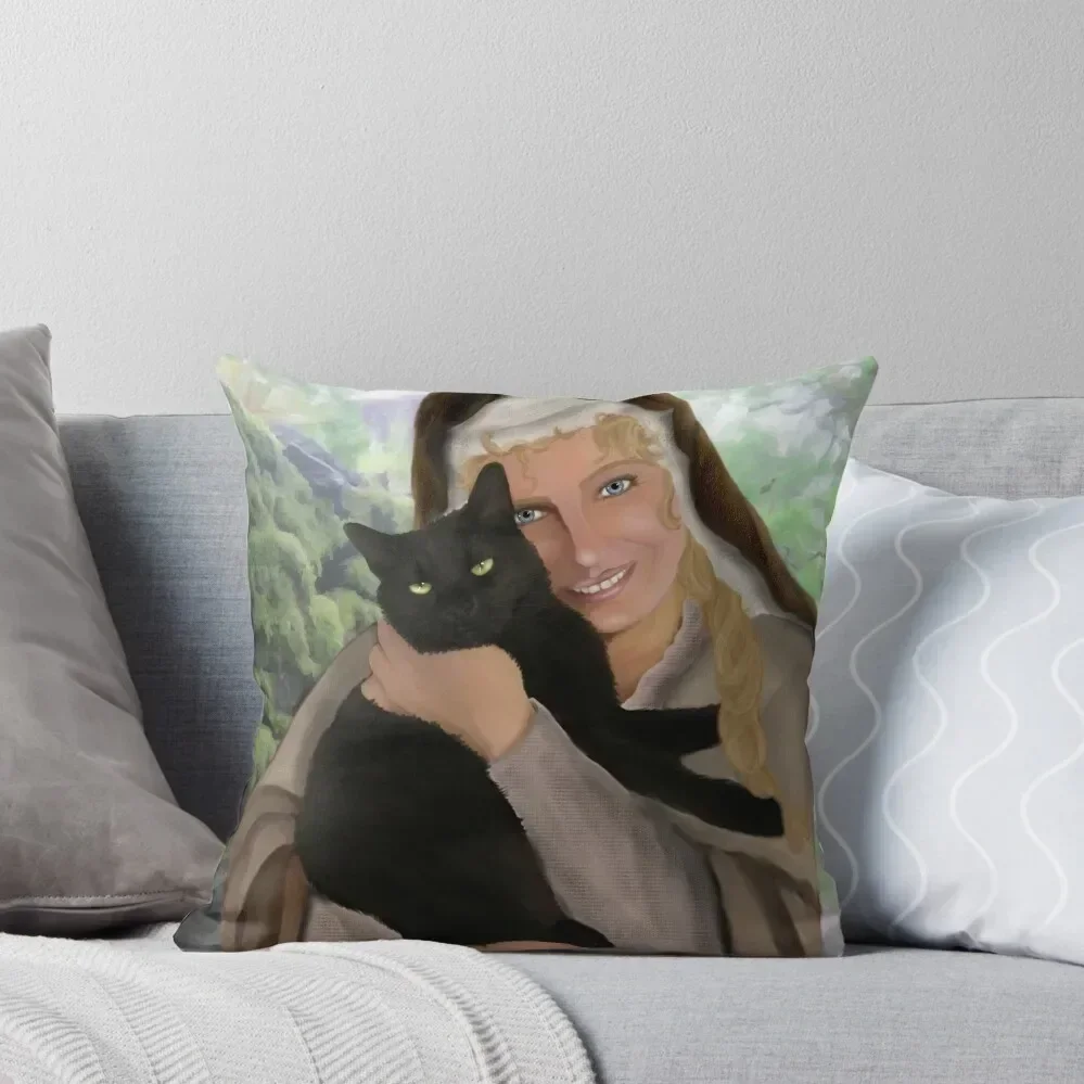 

Saint Gertrude of Nivelles Throw Throw Pillow Couch Cushions Pillow Decor autumn pillowcase pillow