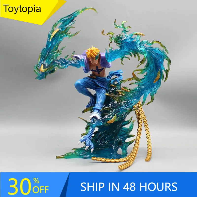 31cm One Piece Figure Marco Whitebeard Pirates Model Pvc Anime Action Collection Desktop Ornament Decoration Children Toys Gifts