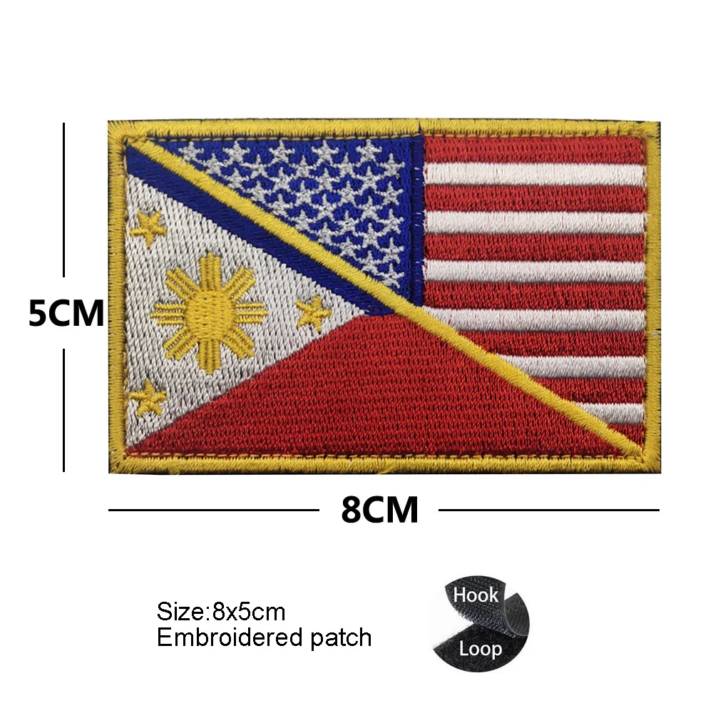 Outdoor Embroidery Flag Armband Philippine IR Reflective Badge Tactical IR Identification Stamp with Patches for Colthing