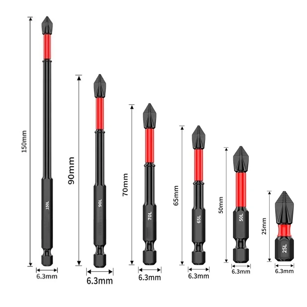 1pc PH2 Magnetic Batch Head Cross Screwdriver Hardness Impact- Drill Bit 25/50/65/70/90/150mm Non-Slip Screwdriver Bits Hot Sale