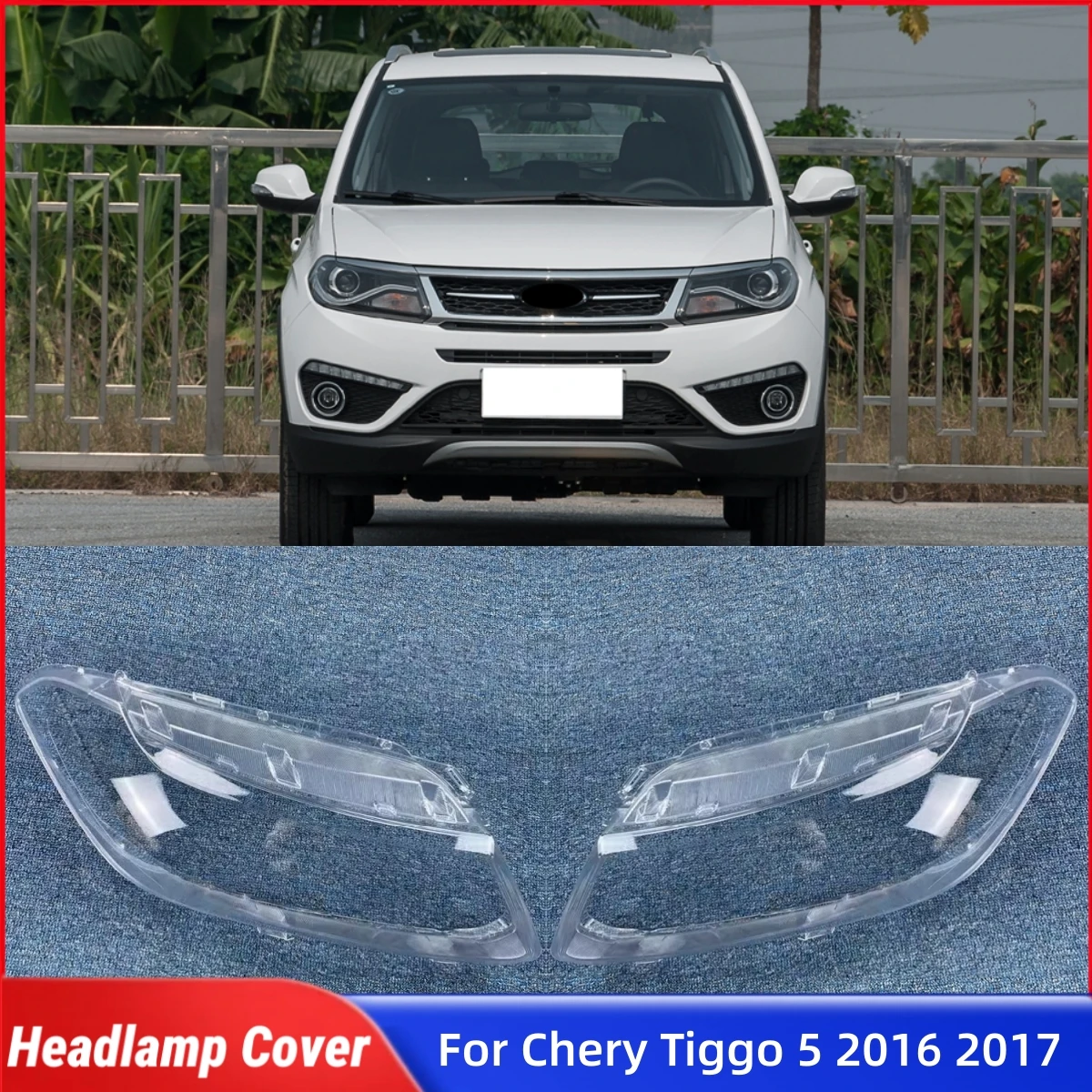 

For Chery Tiggo 5 2016 2017 Car Products Auto Shell Cover Glass Cover Car Front Headlight Lens Cover Lights Shell
