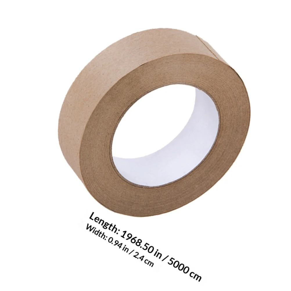 Water Activated Sealing Tape 2 Roll Writable Kraft Paper Practical Lightweight Multi-Function Carton Sealing Supply