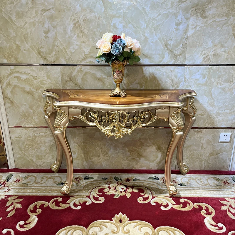 

French solid wood luxury carved decorative table neoclassical entrance table aisle furniture
