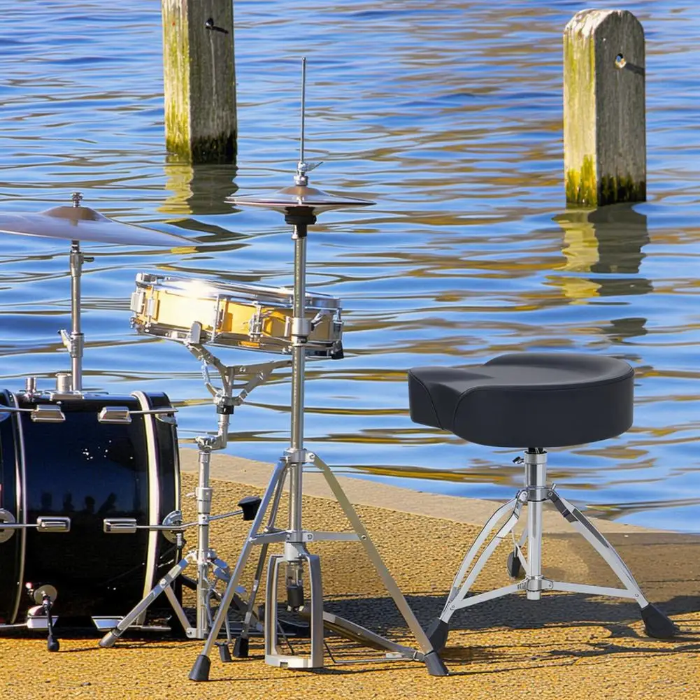 Drum Throne Drumstoel Toetsenborden Draagbare in hoogte verstelbare gewatteerde stoel Drumkruk voor trainingsprestaties met antislipvoeten