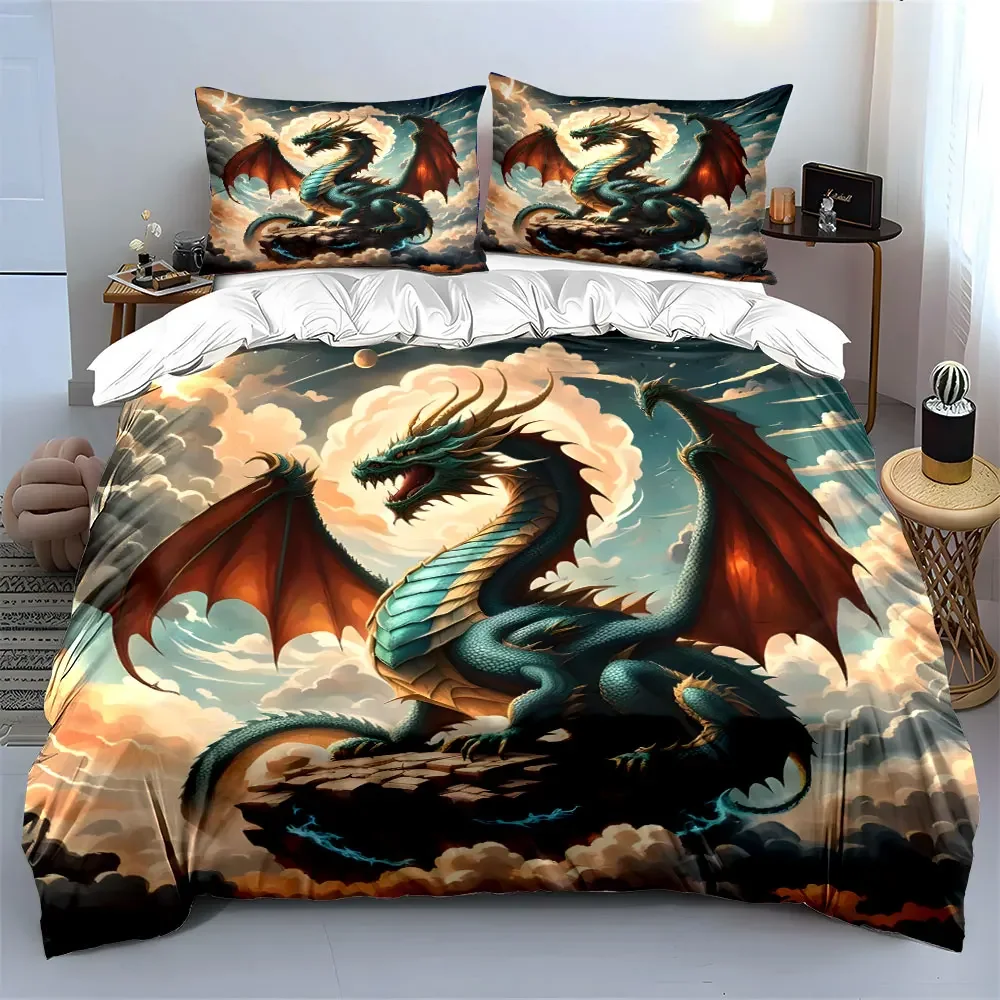 

"Dragon Fantasy Art Decor Set" Soft Comfortable Duvet Cover Bedding Set Included 1*Duvet Cover & 2*Pillowcases, gift
