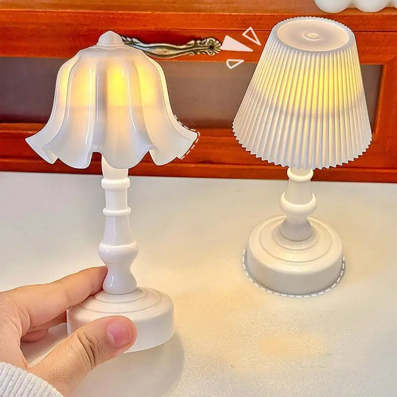 Lampu meja Vintage, lampu meja unik lampu kamar tidur kreatif lampu tidur kristal portabel lampu malam untuk kamar tidur ruang tamu belajar