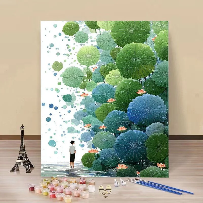 

A-0134 Palm Tree Beach Oil Painting, Tropical Sunset Art, Vacation Style Wall Decor