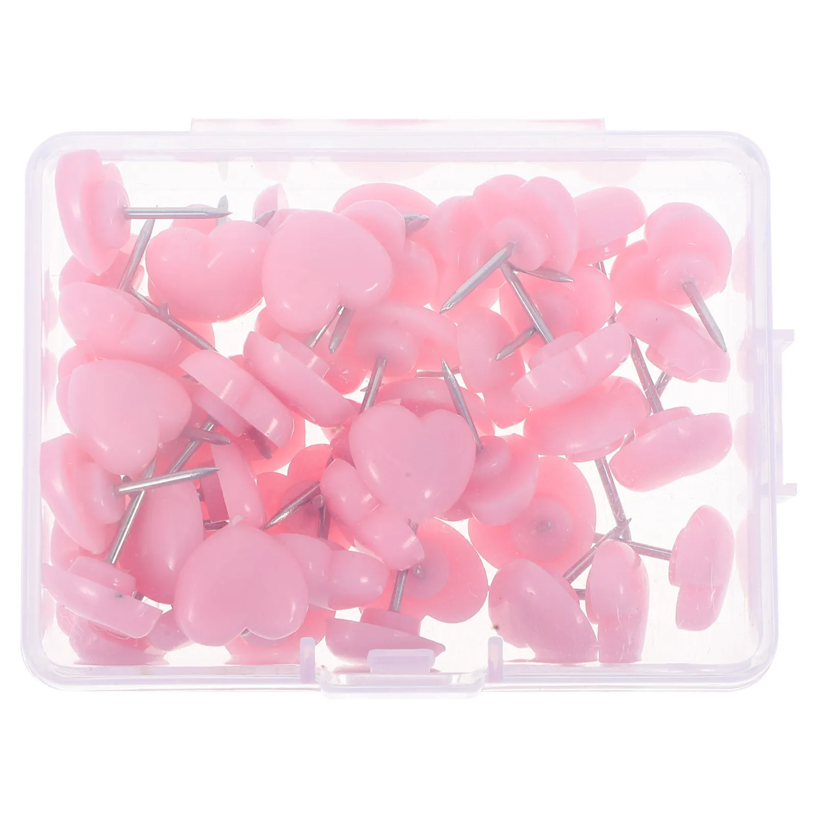

50Pcs Heart Push Pin Flat Thumbtacks for Cork Board Bulletin Notice Board Office Home School Decorative Use Thumb Tacks