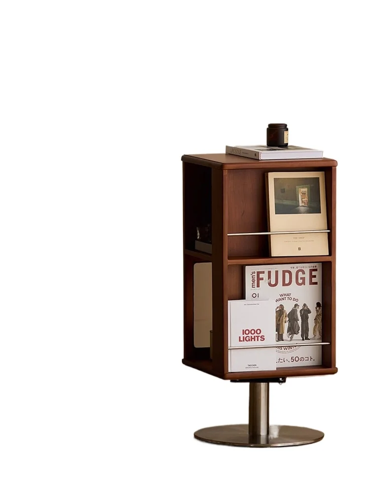 

Rotatable side cabinet North American cherry wood solid wood sofa side cabinet bookshelf bedroom storage cabinet