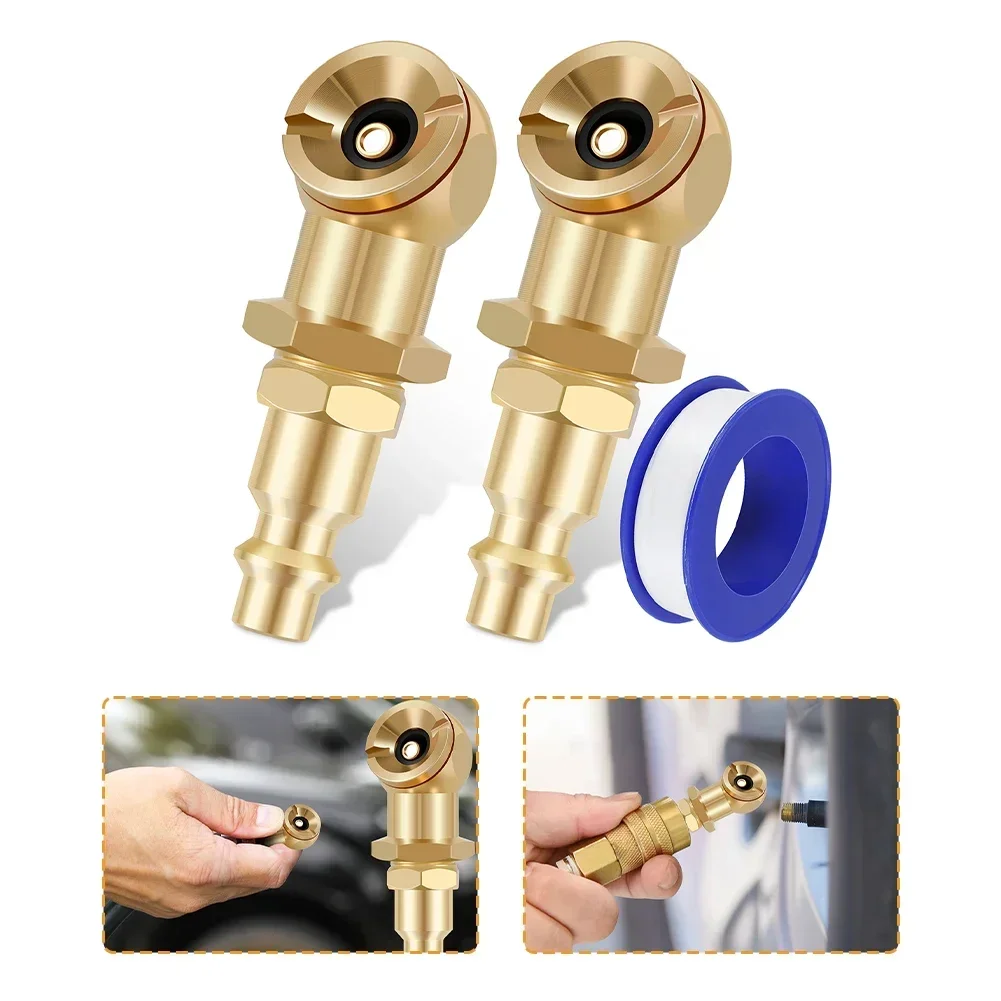 

2Pcs Ball Inflator Brass 1/4inch FNPT Closed Ball 300PSI Air Pump Accessories Air G U N Nozzle Air Pipe Joint Power Air Tools