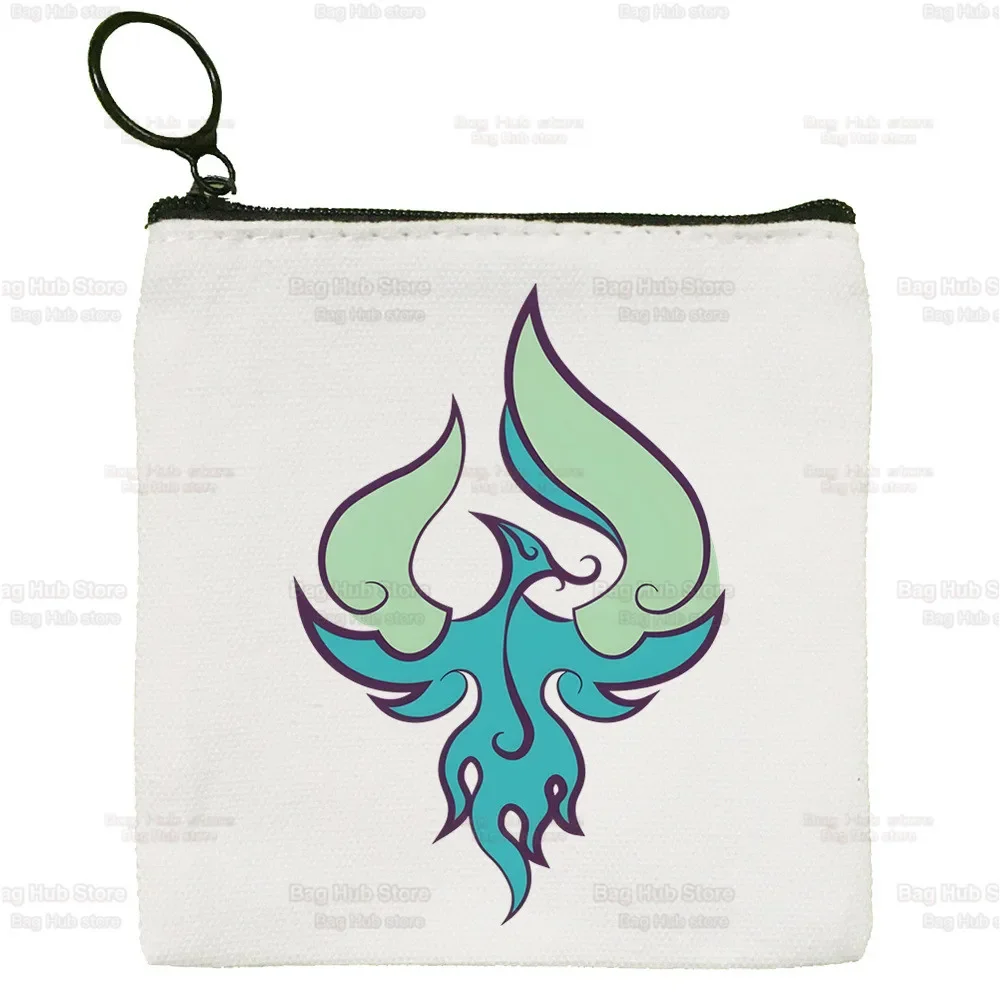 Xiao-Sac de jeu Anime Genshin Impact, sac blanc pur, sac de gril fait main, porte-monnaie, sac à main mignon, étui à clés en toile, porte-monnaie