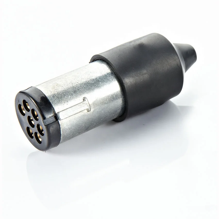 7-Pin Small Round Zinc Trailer Socket & Plug for Agricultural Machines