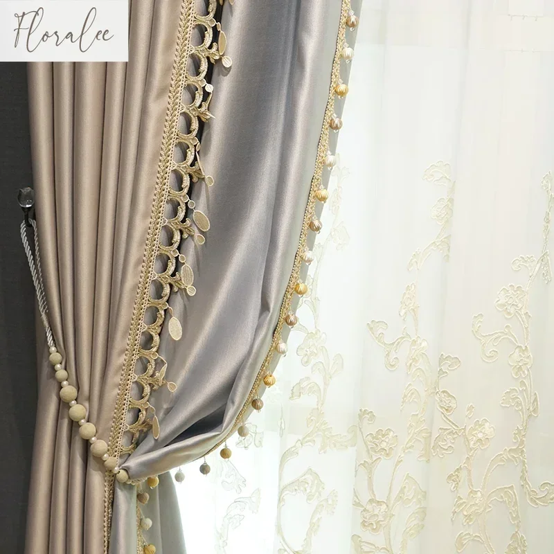 

French New Pink Purple Lace Flash Fabric Mosaic Curtains For Bedroom Living Room French Window Balcony Window Custom Size