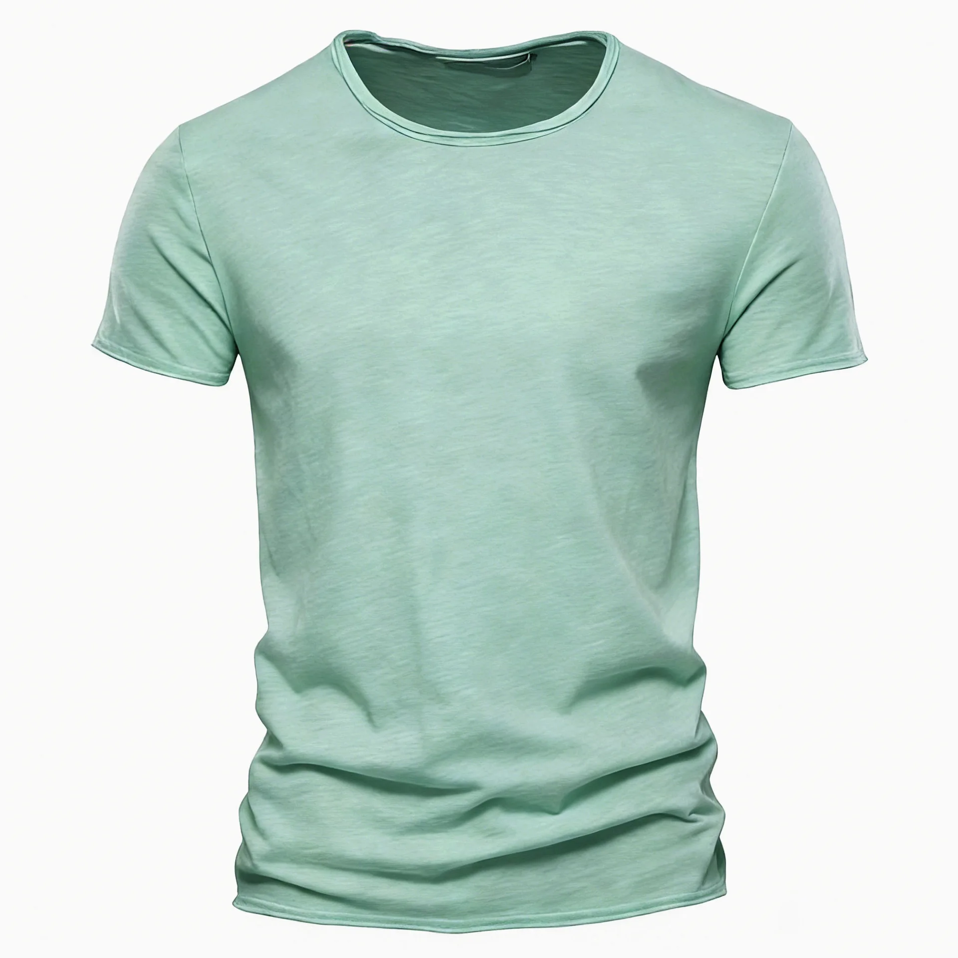 Summer Men Brand Quality 100% Cotton Short Sleeve Tshirt V Neck Fashion Slim Fit Soild Tshirts Male Tops Tees Camisetas Hombre image 3