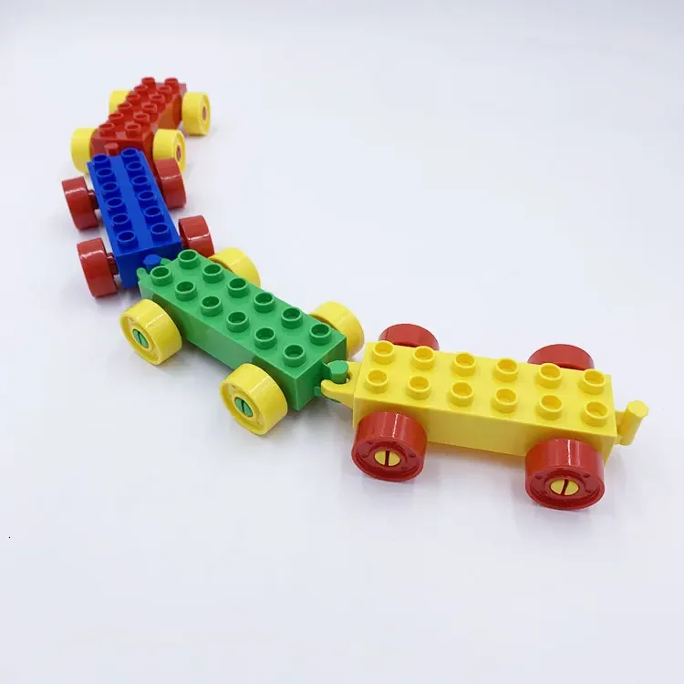 20pcs Large Brick Train carriage The Truck/wheels Assemble Building Blocks Compatible With lego Duplo  Bricks Toys For Children