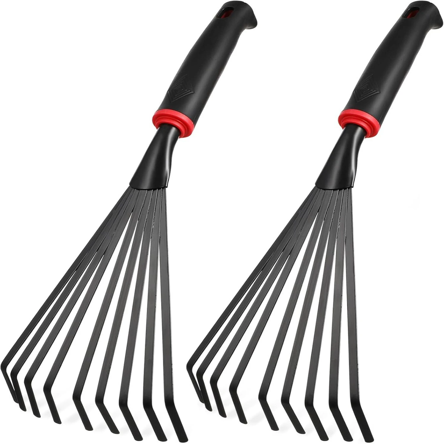 Hand Rakes, 2pcs Gardening Hand Shrub Rakes Leaf Rakes Short Handle Rakes Loosening Soil Rakes for Gardening, Cultivating, Loose