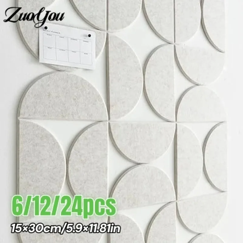 

Self-Adhesive Semicircle Wall Panel Thick Felts Acoustic Soundproof Wall Sticker for DIY Bedroom Home Decor Felt Tiles with Glue