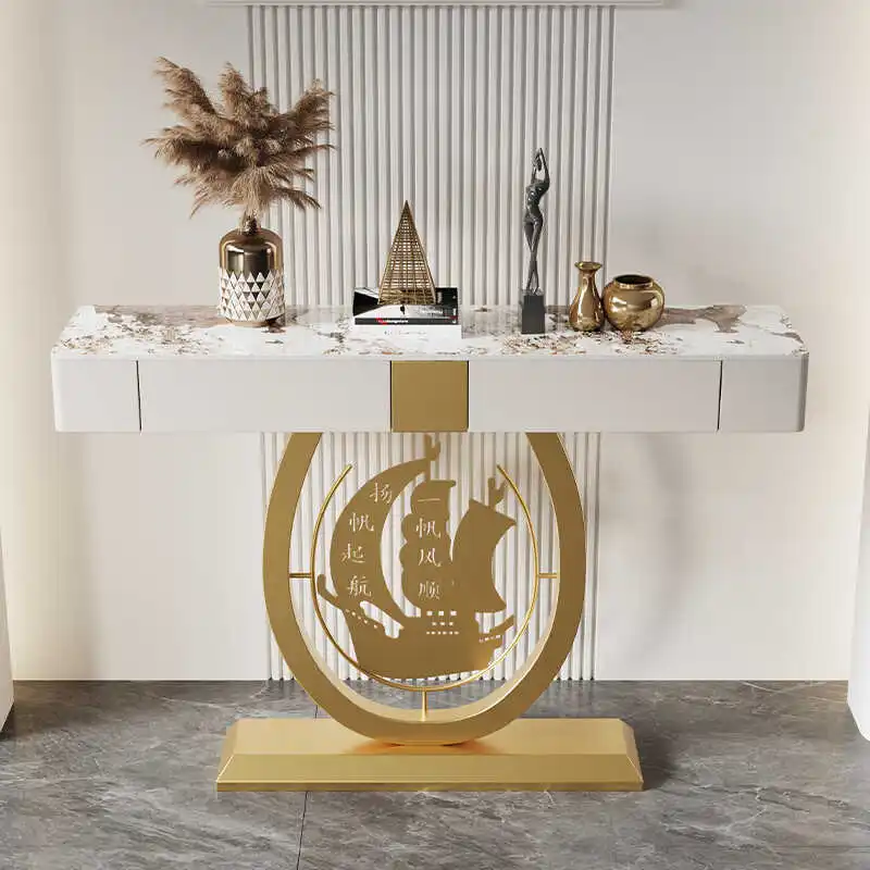 Light luxury rock slab entry drawer New Chinese modern simple end view table Corridor aisle against the wall Entrance cabinet