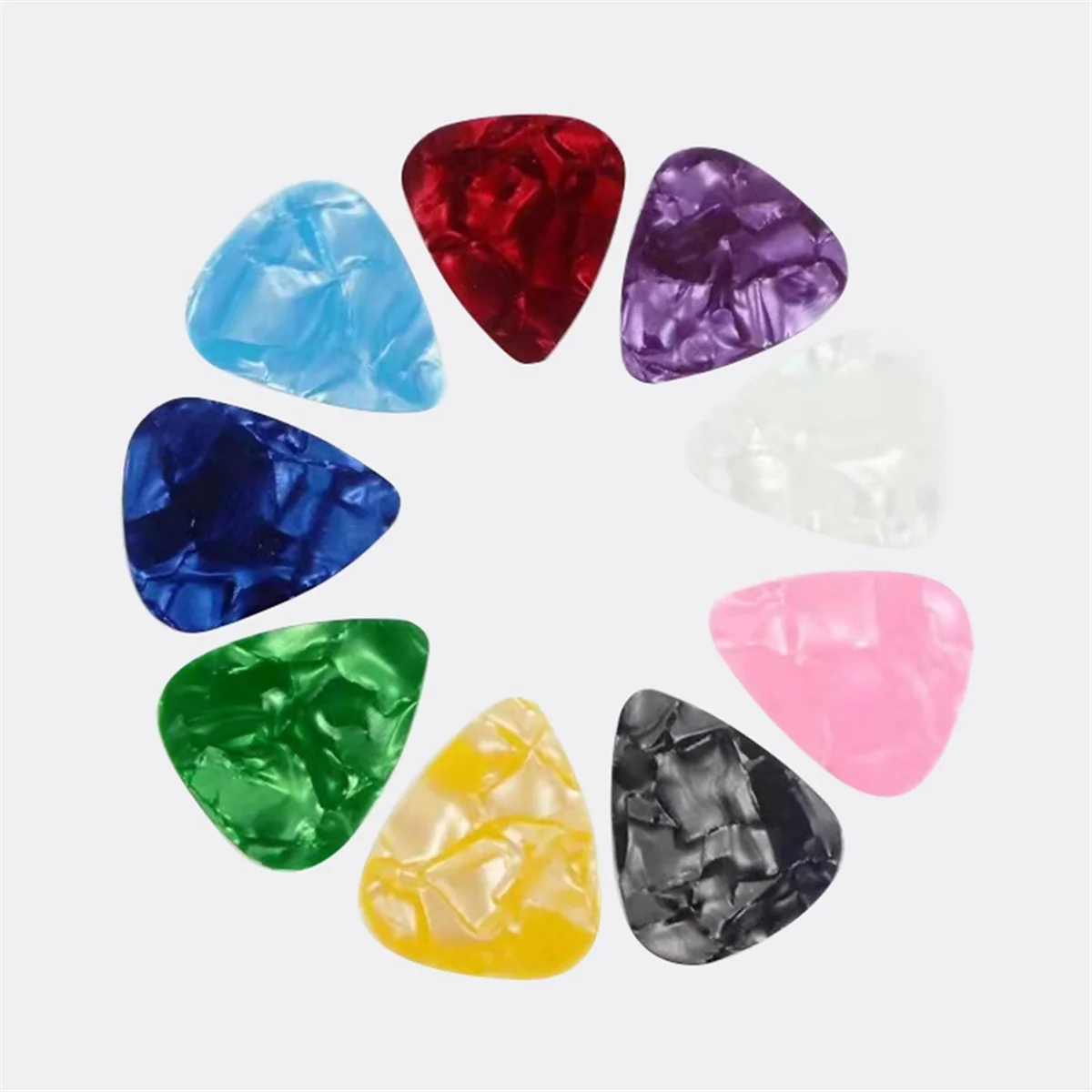 A 30Pcs Guitar Picks Plectrums Celluloid Guitar Picks 0.46 0.71 0.96mm Colorful Comfortable Feel