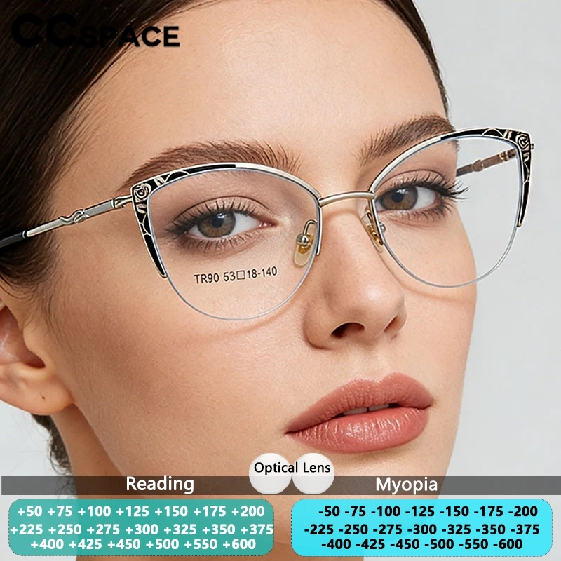 Nouvelles lunettes de lecture ultra-légères pour femmes, style rétro œil de chat, pour myopie, optiques sur ordonnance, demi-monture, anti-lumière bleue
