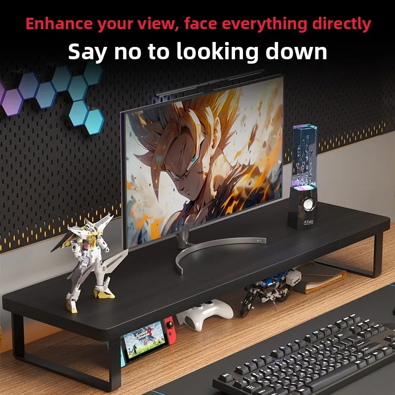 Elevated Desktop Stand Notebook Holder Office Desk Monitor Support Bracket Multi-layer Wooden Frame Economic Type