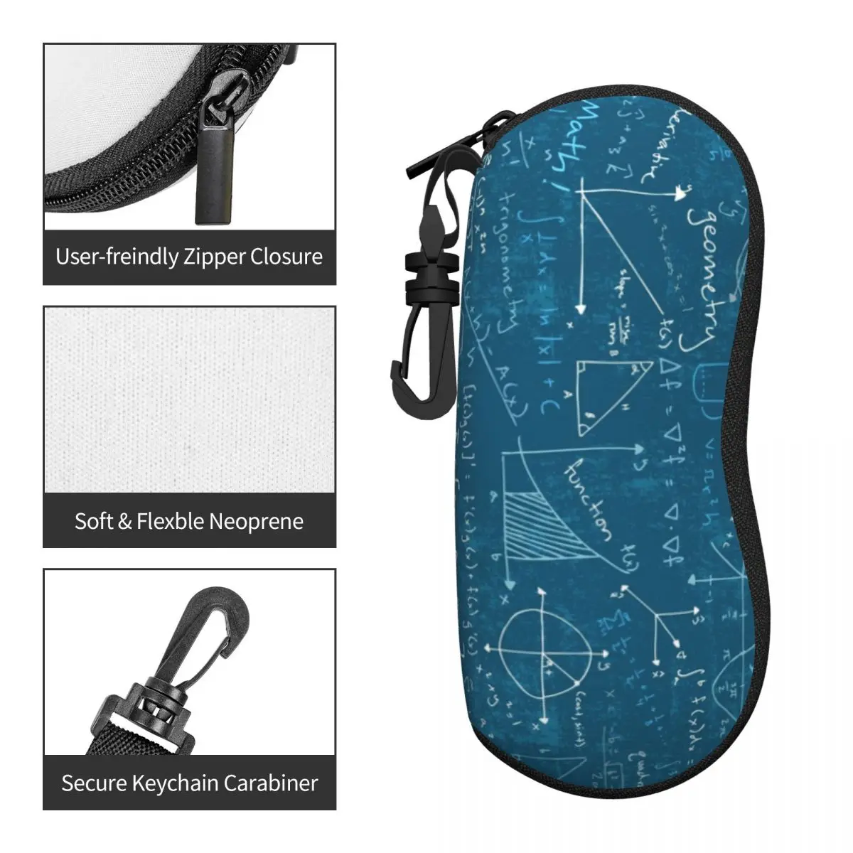 Custom Mathematics Formulas Math Shell Glasses Case Unisex Science Geek Teacher Gift Eyeglasses Case Sunglasses Protector Box view 4