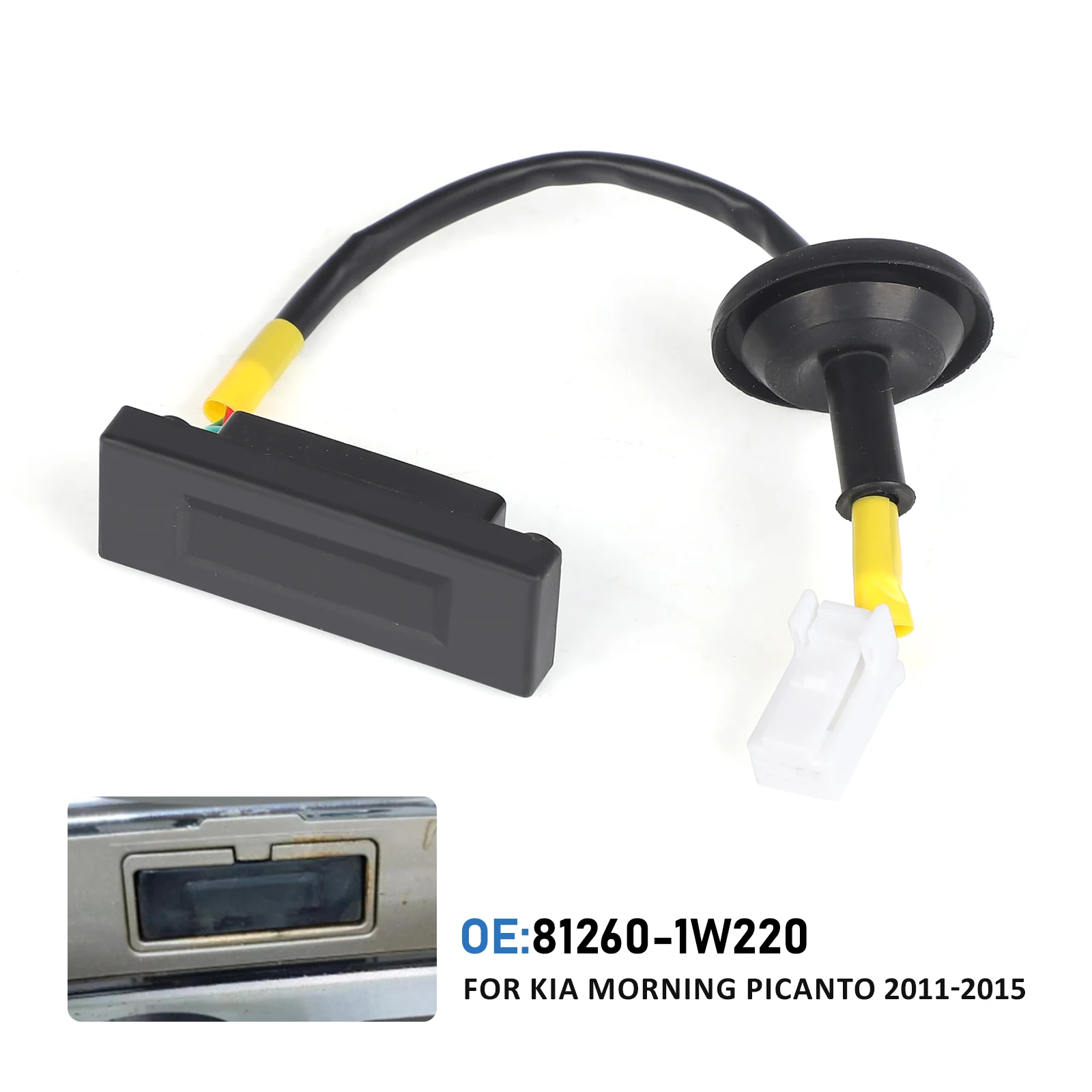 

812601W220 Car Rear Trunk Boot Release Switch Tailgate Trunk Button For Kia Morning Picanto 2011 2012 2013 2014 2015 Black