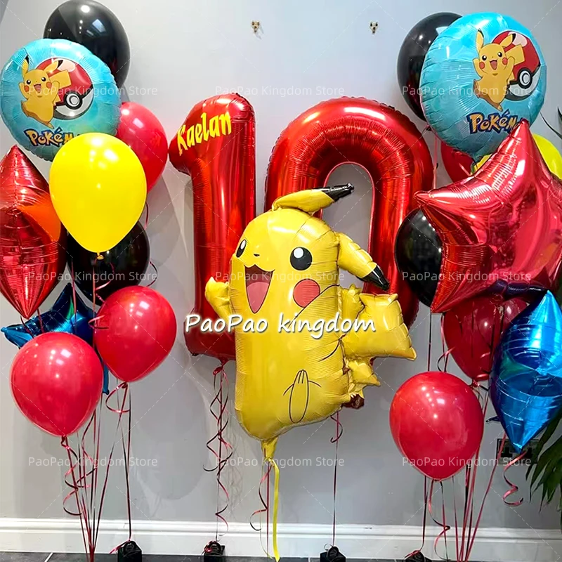 Hot Sale Pikachu Balloon Set Cartoon Character Balloons Baby Shower Birthday Decoration