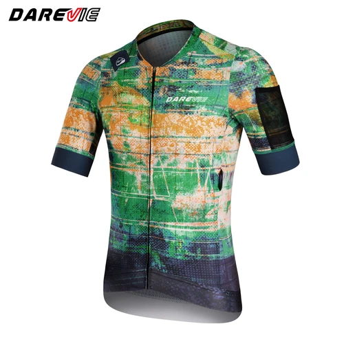 DAREVIE Maillot de ciclismo para hombre, secado rápido, antideslizante, nivel profesional, paquete de hidratación, Jersey de ciclismo suave de 4 bolsillos para hombre