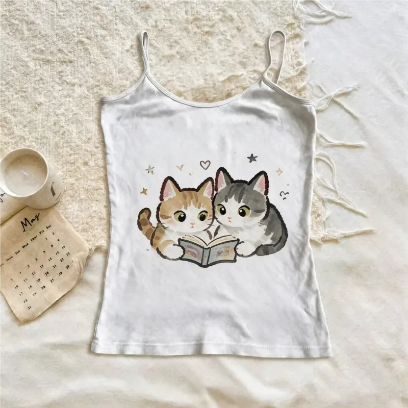 Summer Fashion Street Y2k Style Gothic Punk Retro Punk Emo Girls 2000s Letter Print Printing Baby Tank Vest Women Clothing