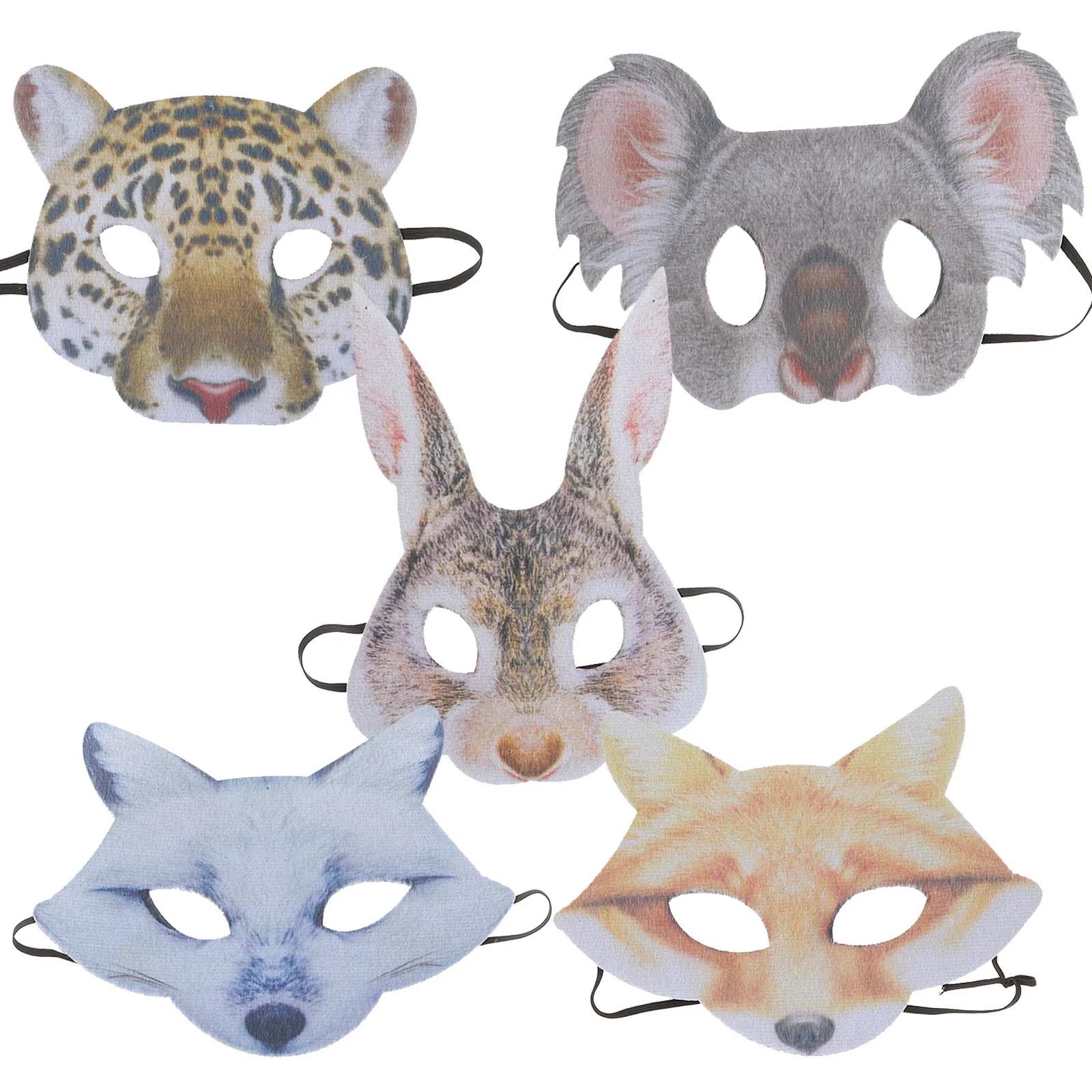 5 uds. Máscaras de decoración Facial de animales tema de la selva diseño realista Festival fiesta mascarada carnaval bola evento accesorios usables