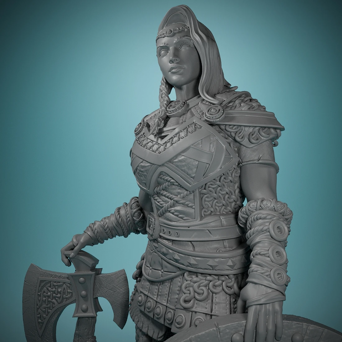 Elite Shieldmaiden Freya o Temido D & D Miniatura Resina Tabletop Miniaturas, perfeito para jogos de mesa e RPG