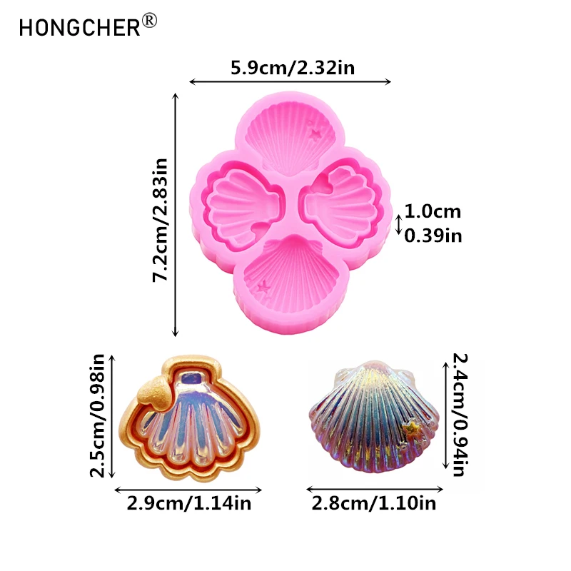 Sea Shells Flip Candy Cake Chocolate Dessert Decoration Silicone Mold DIY Resin Jewelry Accessories Drip Molds