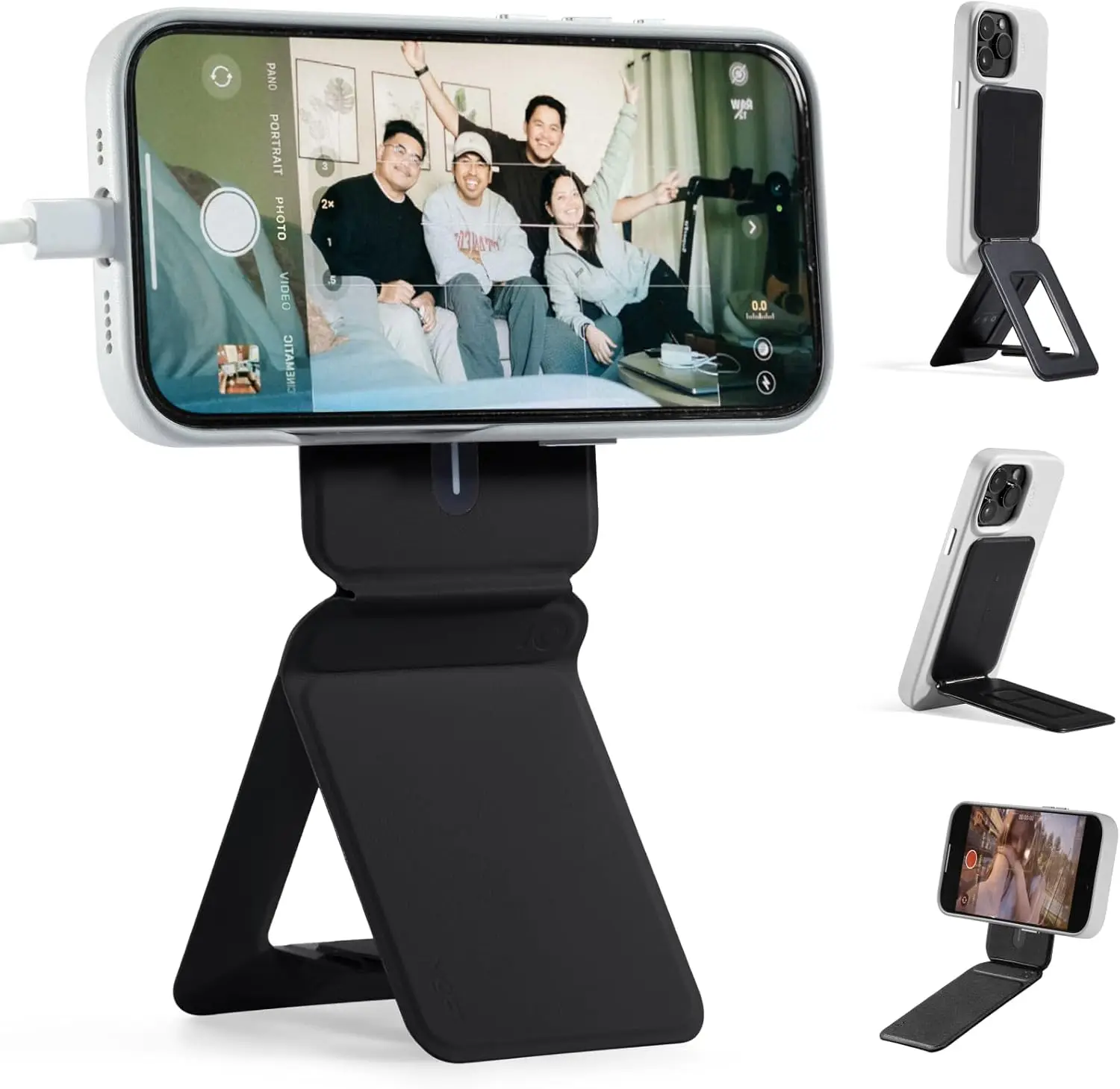 

Phone Tripod Stand Selfie Stick for iPhone, Multi-Angles iPhone Stand, Lightweight & Portable Phone Holder, Strong Magne