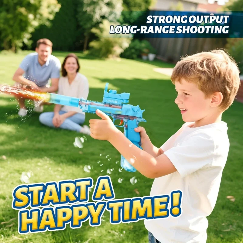 Electric Water Gun for Adults Kids, Transparent Automatic Squirt Watergun with Manual Function Led Lights, Summer Outdoor Water Pistol Pool Beach Party Toys for Boys Girls view 6