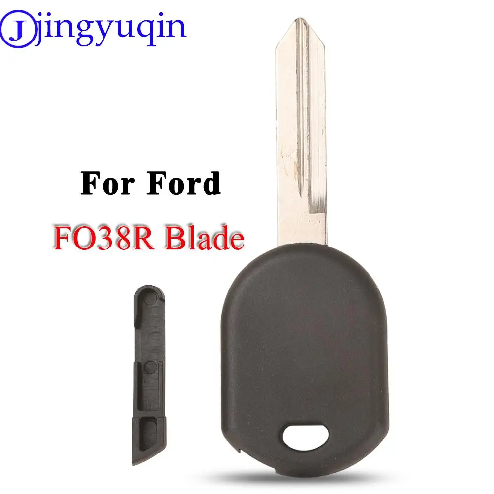 Jingyuqin Transponder Car Key Shell Case dla Ford C-Max F350 Escape Fiesta F150 Mustang z nieoszlifowanym ostrzem FO38R