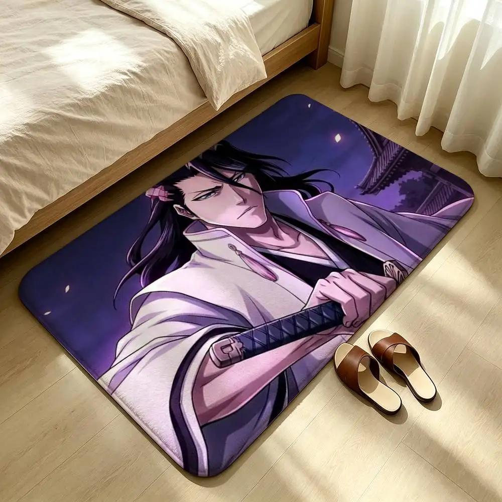 B-Bleach Anime K-Kuchiki Byakuya Shower Room Absorbent Small Floor Mat Soft Comfortable Decorative Foot Mat